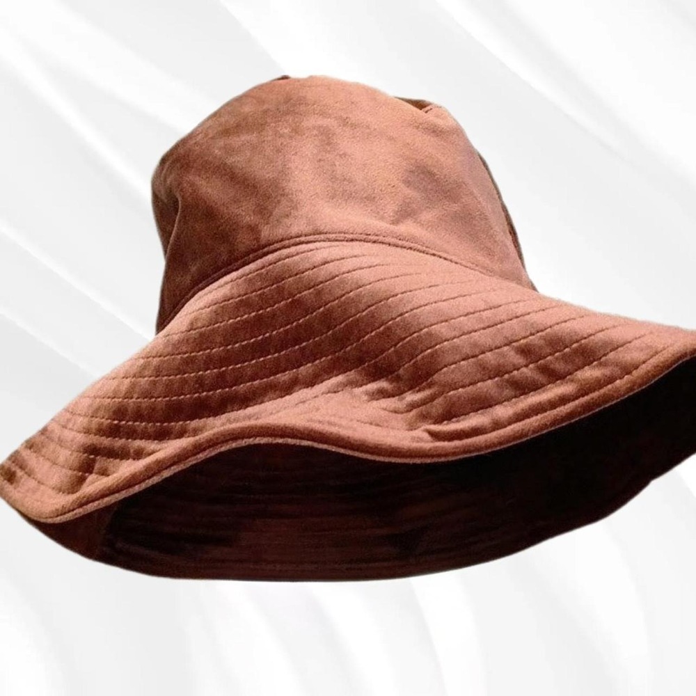 Freya Bucket Hat Brown Velvet Bendable Brim Streetwear Accessory